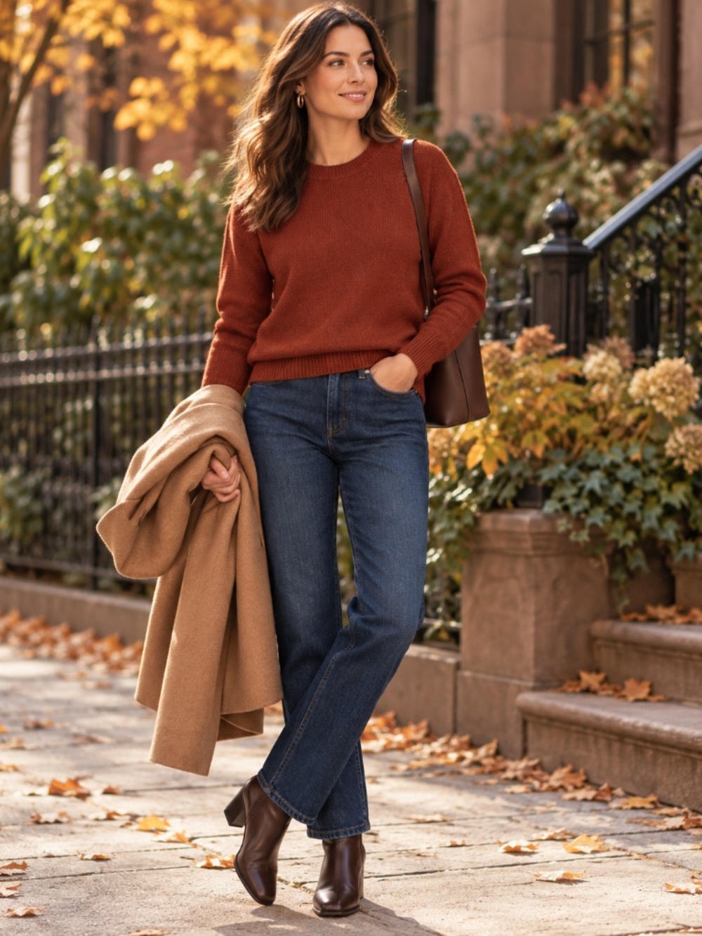 Banana Republic Rust Orange Crewneck Knit Sweater Size S